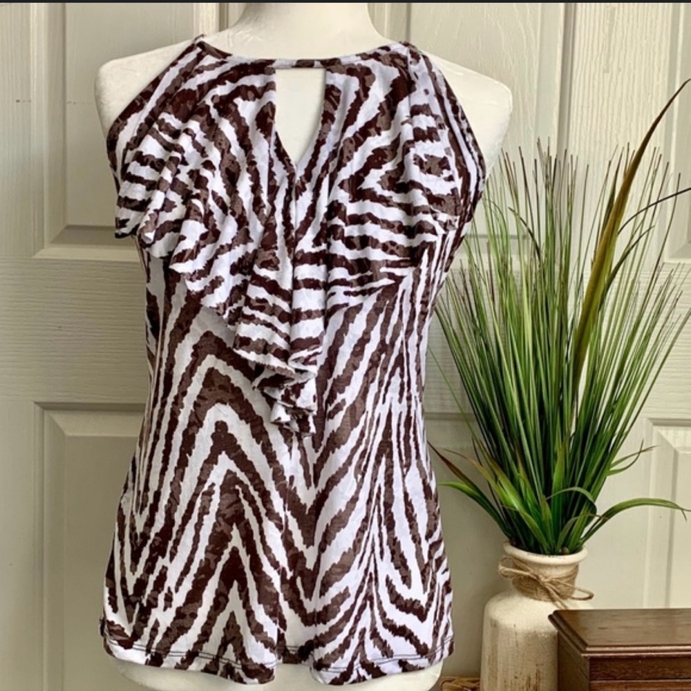 I.N.C INTERNATIONAL CONCEPTS Safari print sleeveless top